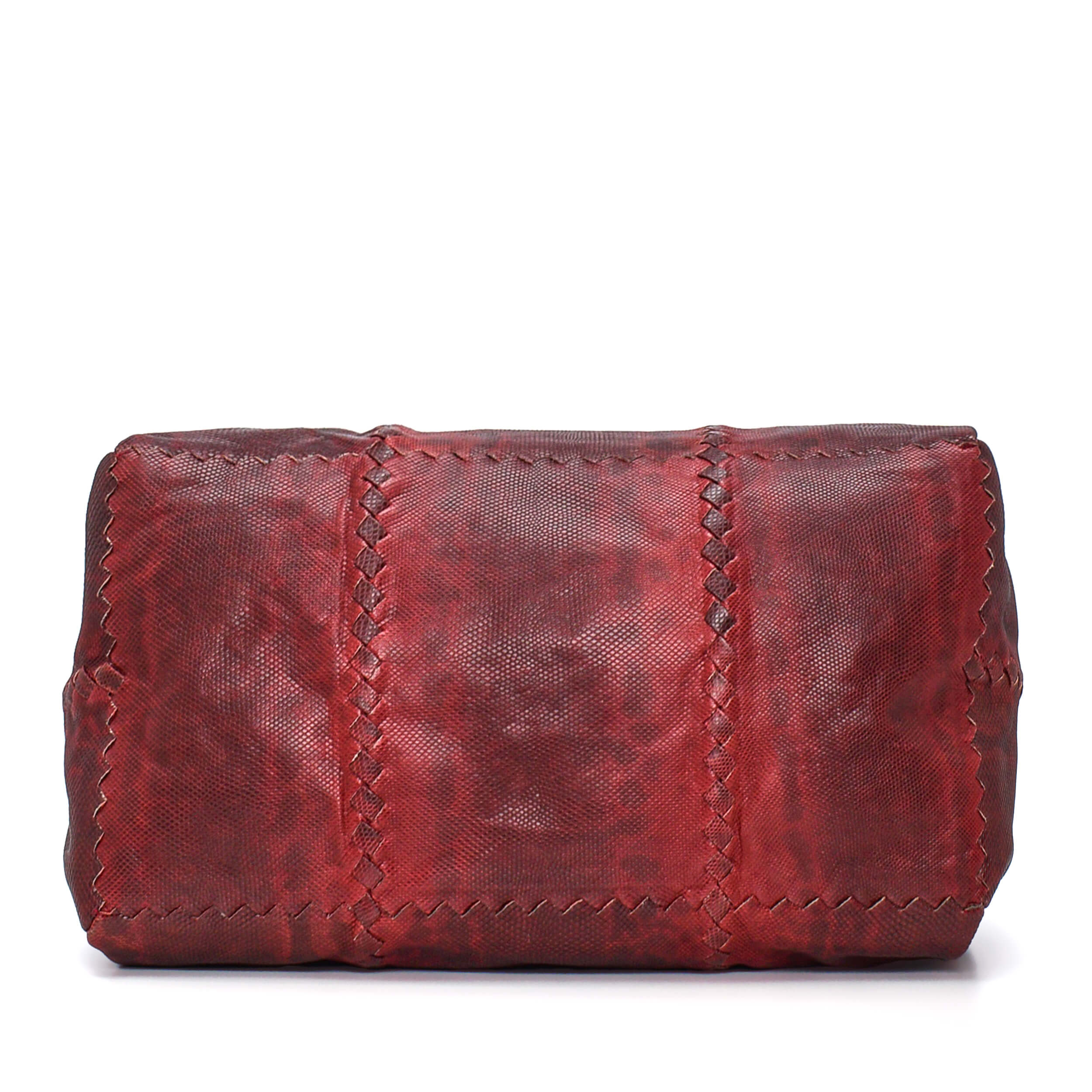 Bottega Veneta - Burgundy Exotic Leather Uzar Medium Bag